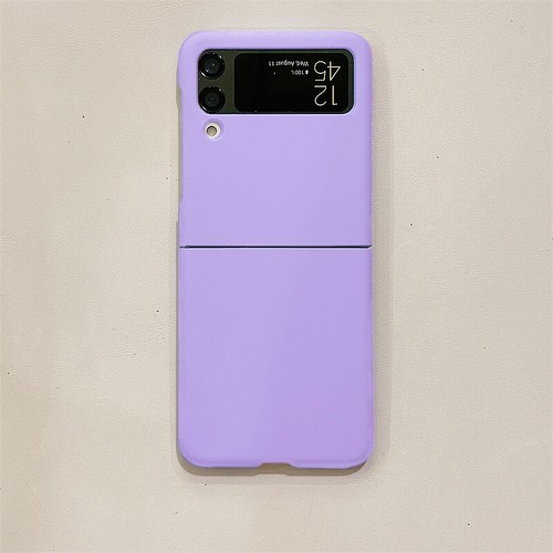 Simple Solid Phone Case For Samsung Galaxy Z Flip 6 5 4 3 Shockproof Hard Shell - Foto 15 di 25