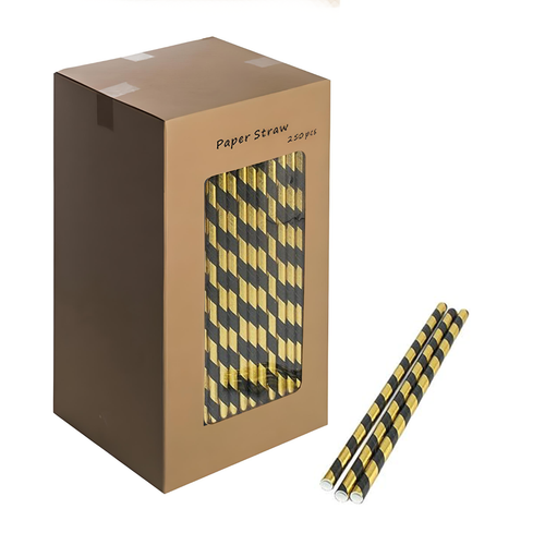 Disposable 250 Coloured Paper Straws – Biodegradable & Compostable Paper Straw - Picture 54 of 76