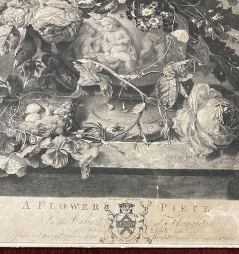 A Flower Piece Mezzotint Print Huysum Earlom 1778 Houghton Gallery - Picture 3 of 7