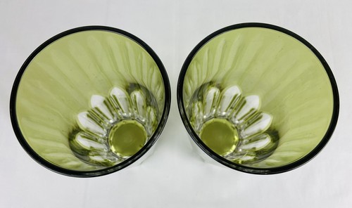 Vintage Tumblers Tall Green Acrylic Clear MCM Pattern 6.5” Taiwan Retro Cups - Picture 8 of 8