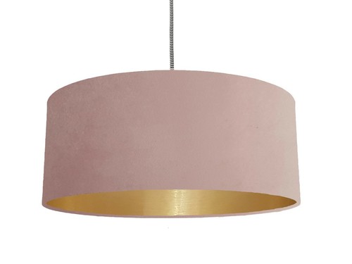 Pink Velvet Fabric Lampshade Brushed Metallic Copper Gold *7 linings* - Picture 14 of 25