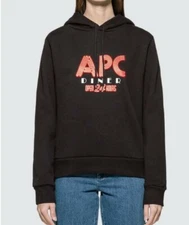 A.P.C. BENITO DINNER LOGO GRAPHIC PRINT HOODIE SWEATSHIRT IN S