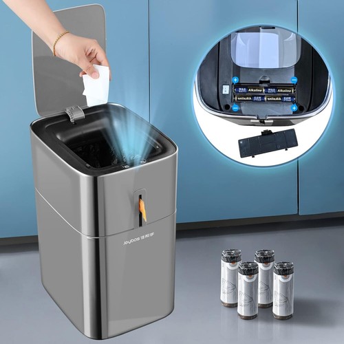 Automatic Bathroom Trash Can with 4 Gallon Capacity – Silent, Stylish & Smart - Picture 4 of 10