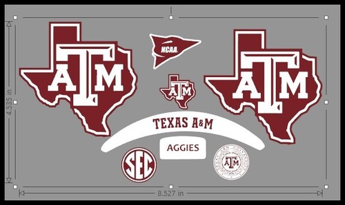 Texas A&M Aggies Mini Helmet Alternate Decals - 15 designs to choose from - Picture 2 of 16