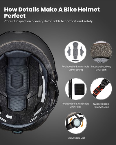 ILM Bike Cycling Helmet with USB Rechargeable LED Front and Back Light Men Women - Picture 62 of 91
