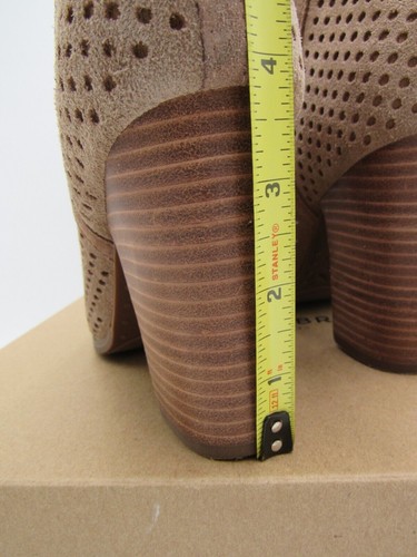 Botines Lucky Brand para mujer 7,5 Larise gamuza perforados tacón bloque punta abierta tostados - Imagen 14 de 15