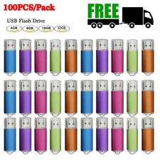 Lot 5/10/100PCS USB2.0 32GB 16GB Blank Media Thumb U Disk Flash Pen Drives Stick
