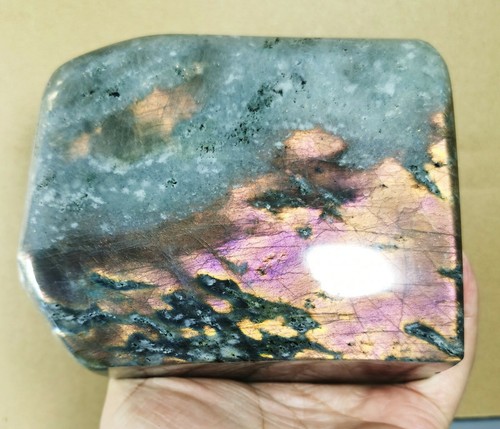 Polished Nice Rainbow Purple Flash Labradorite Spectrolite Freeform Reiki Stone - Picture 7 of 12