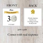Personalised Lucky Sixpence 30th Birthday Token - Gift - Banner Design 1995