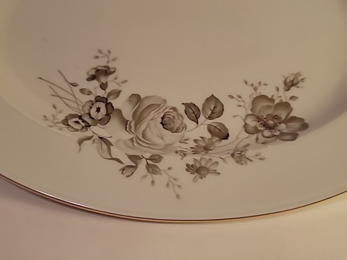 12 3/4" Platter Johann Haviland Bavaria Germany Gray/Brown Flowers Twilight Rose - Picture 2 of 11