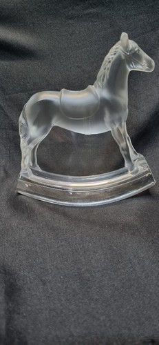 Rare could be american glass frosted rocking horse 15 cm x 16 cm FREE SHIPPING - Picture 2 of 4