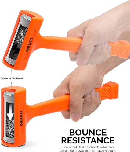 02847A 2 LB Dead Blow Hammer, Neon Orange | Unibody Molded | Checkered Grip | Sp - Picture 2 of 12