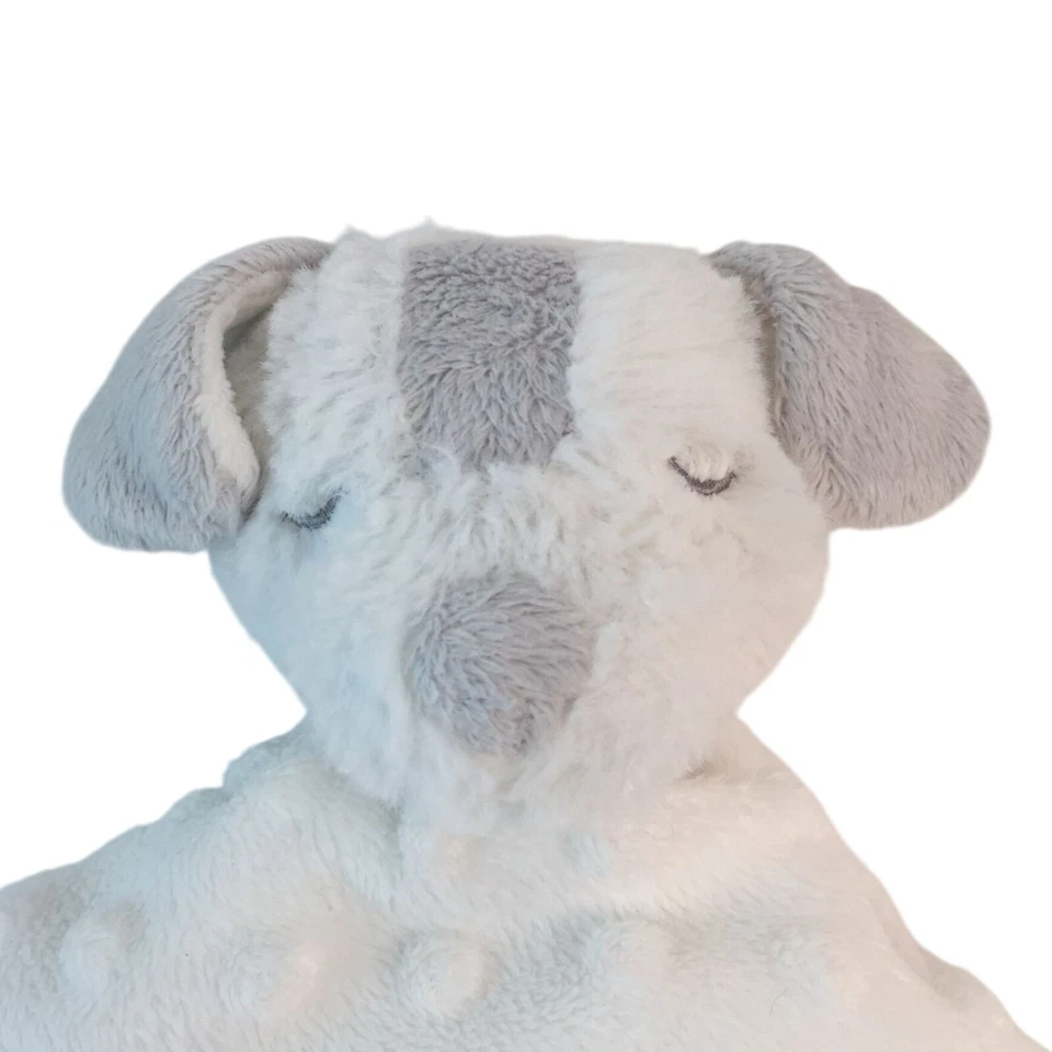 Blankets & Beyond White Gray Puppy Dog Lovey Baby Minky Dots Security Blanket - Image 2 of 4