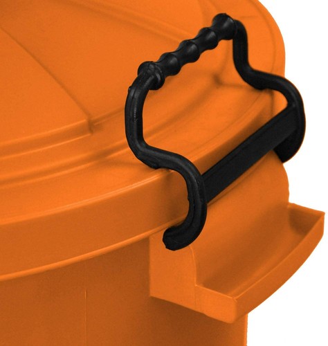 50L Heavy Duty Garden Rubbish Dust Bin Plastic Orange Colour Locking Lid Home - Picture 4 of 10