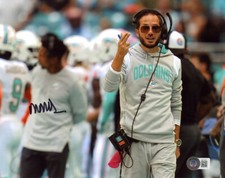 MIKE MCDANIEL SIGNED AUTOGRAPHED 8x10 PHOTO MIAMI DOLPHINS COACH BECKETT BAS