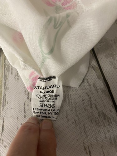vtg stevens pillowcase standard Pink Floral blend no iron usa - Picture 4 of 5