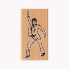 Mounted Rubber Stamp, Fever Man, 70s Dance Man, Disco, Saturday Night Fever, Man