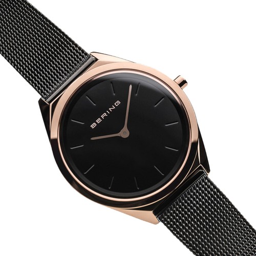 Bering Time Ultra Slim Roségold Stahl und schwarzes Zifferblatt Unisex Uhr. 17031-166 - Bild 3 von 3