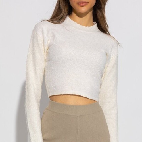 Maglione donna Nanuska Oki aperto schiena francese manica lunga avorio taglia large - Foto 2 di 13