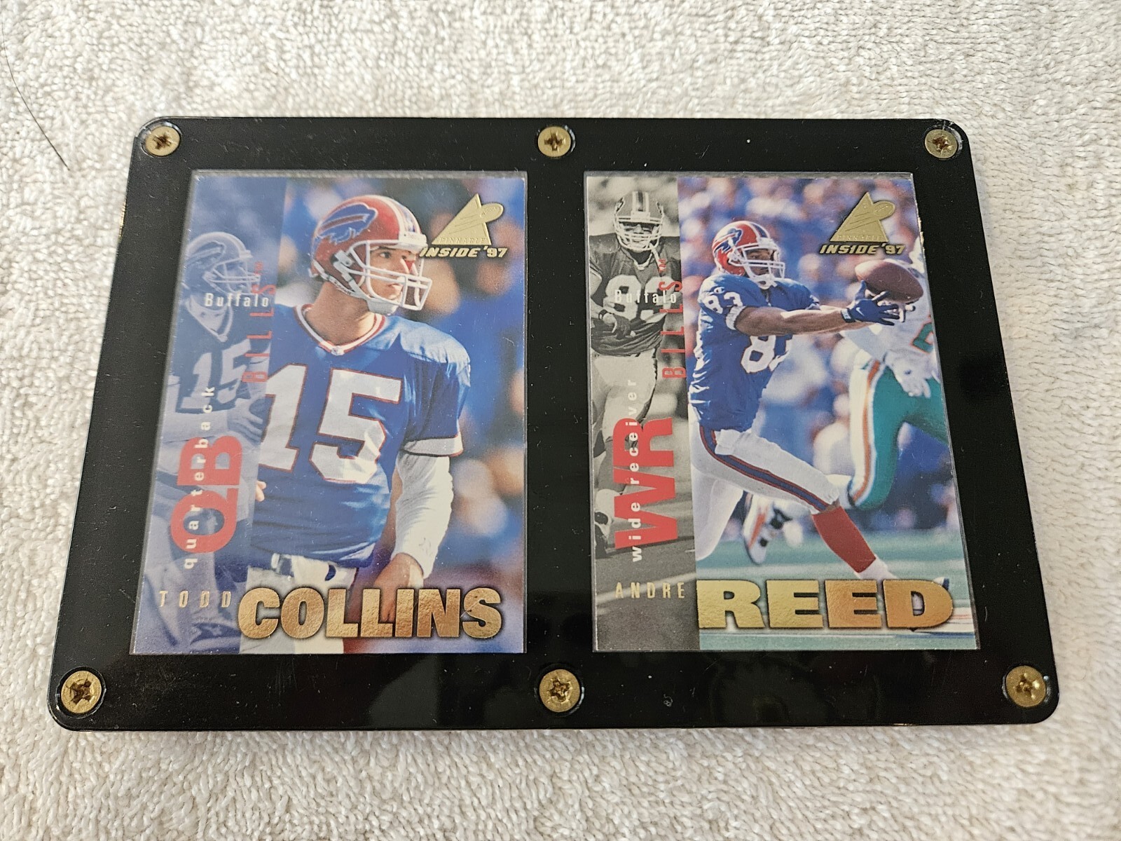 1997 pinnacle trading cards Todd Collins & Andre Reed Buffalo Bills