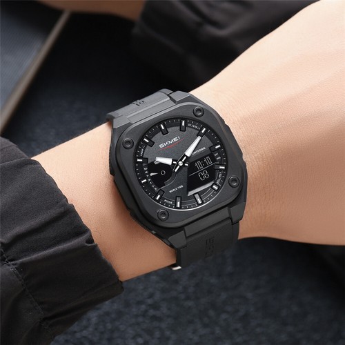 SKMEI Herrenuhr Mode Dual Time Armbanduhr Student Electronic Digitaluhr - Bild 8 von 28