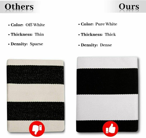 Buffalo Black and White Striped Area Rug Hand-Woven Indoor&Outdoor Mat 2' x 4.3' - Picture 4 of 8