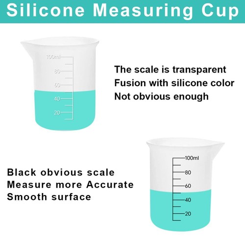 8 PCS Silicone Measuring Cups KitsSilicone Measuring Cup100ml Non-Stick Mixin... - Picture 2 of 7