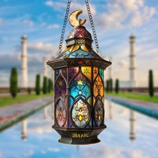1 PC  Acrylic Colorful Lantern Suncatcher Eid Decoration Hanging Ornaments