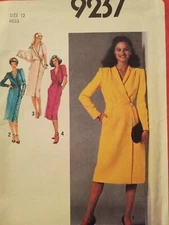 UC Sz 12 Vintage 70s Wrap Dress Sewing Pattern Simplicity 9237