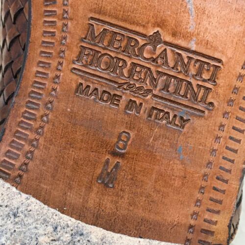 Mercanti Fiorentini Zapatos Para Hombres 8 M Mocasines Sin Cordones Cuero Marrón Hecho en Italia - Imagen 14 de 20