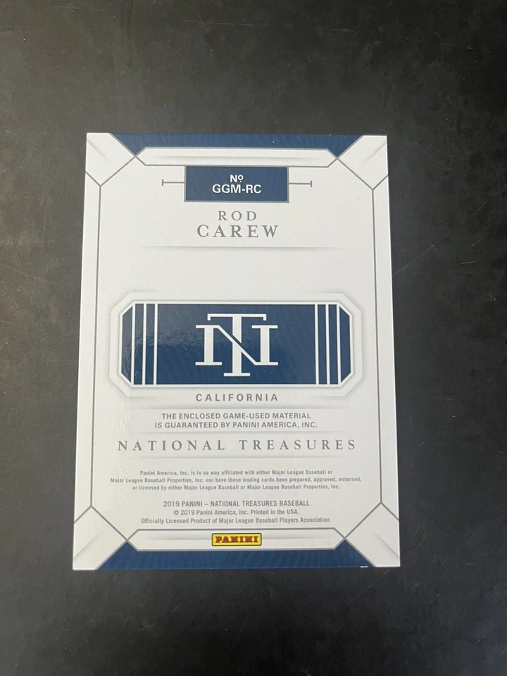 ROD CAREW 2019 Panini National Treasures Game Gear Bat Relic Gold - Image 2 of 2