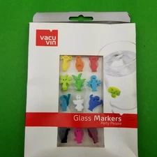 Vacu Vin Party People Wine Glass & Drink Markers / Charms - Set of 12