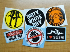 6 pcs - Funny Hard Hat Safety Helmet Stickers Decals  Construction Welder Panty
