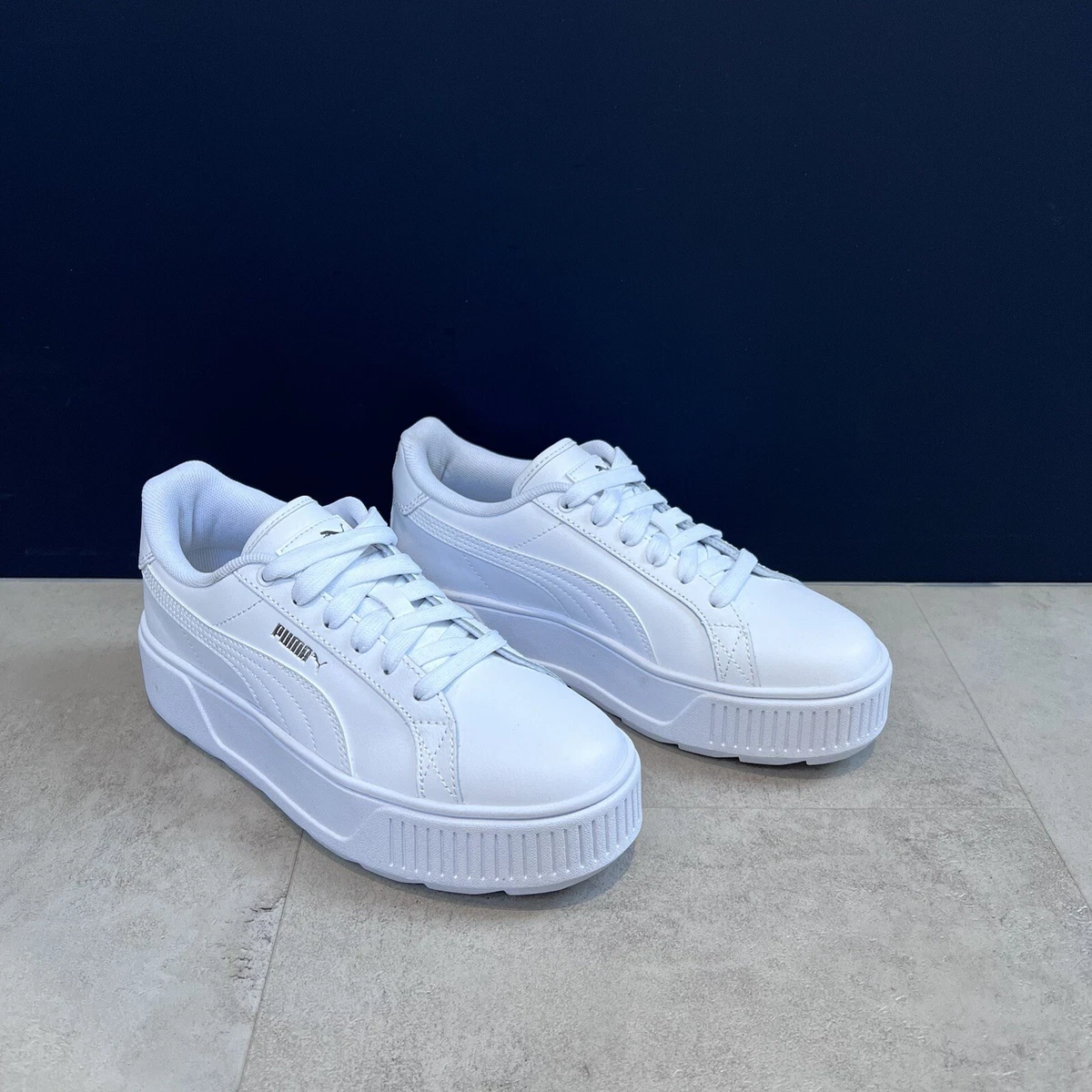 Puma Karmen Platform Trainers Womens White Size UK 4 New eBay