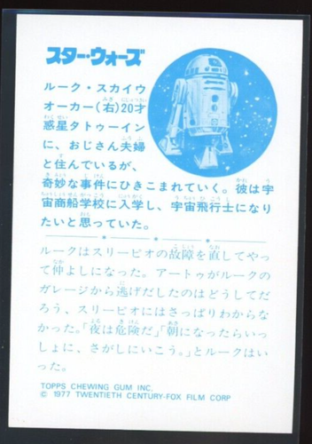 LUKE SKYWALKER C-3PO 1977 Topps Yamakatsu Star Wars Large See-Theepio/Luke C11 - Picture 2 of 2