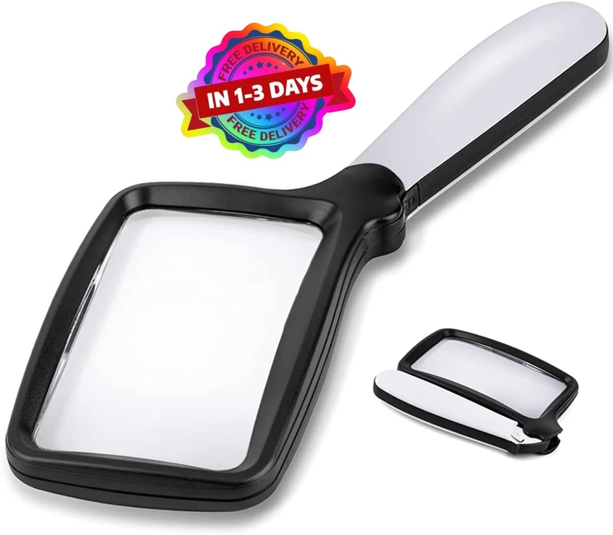 Lupa De Lectura Manual Con Luz Lupa Para Leer Reading Magnifying Glass LED  NEW