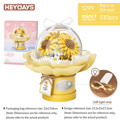 LOZ Eternal Flowers Sunflower Dome Building Set (510pcs) – Mini Bricks Flower - Picture 2 of 5
