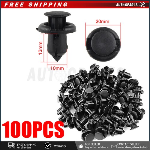 100pcs Clips Push Type Rivet Retainer Bumper Pin 10mm Fastener For Honda Acura - Picture 2 of 10