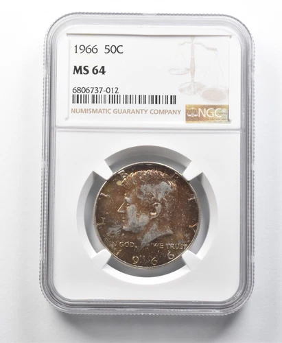 1966 Kennedy Half Dollar MS64 NGC Beautifully Toned *8613