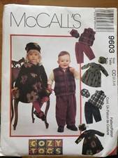 MCCALL'S TODDLER'S DRESS VEST PANTS AND HATS PATTERN 9603 SIZE 2 3 4