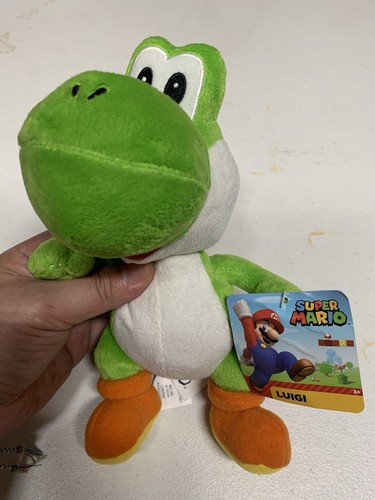 Super Mario Yoshi 8” Plush/Stuffed Animal - Nintendo Error Luigi Tag-Jakks - Picture 1 of 4