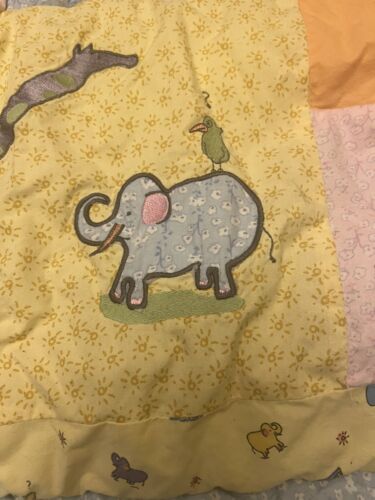 Carters John Lennon Real Love Animal Crib Comforter Blanket Block Triangle Trim - Picture 3 of 6