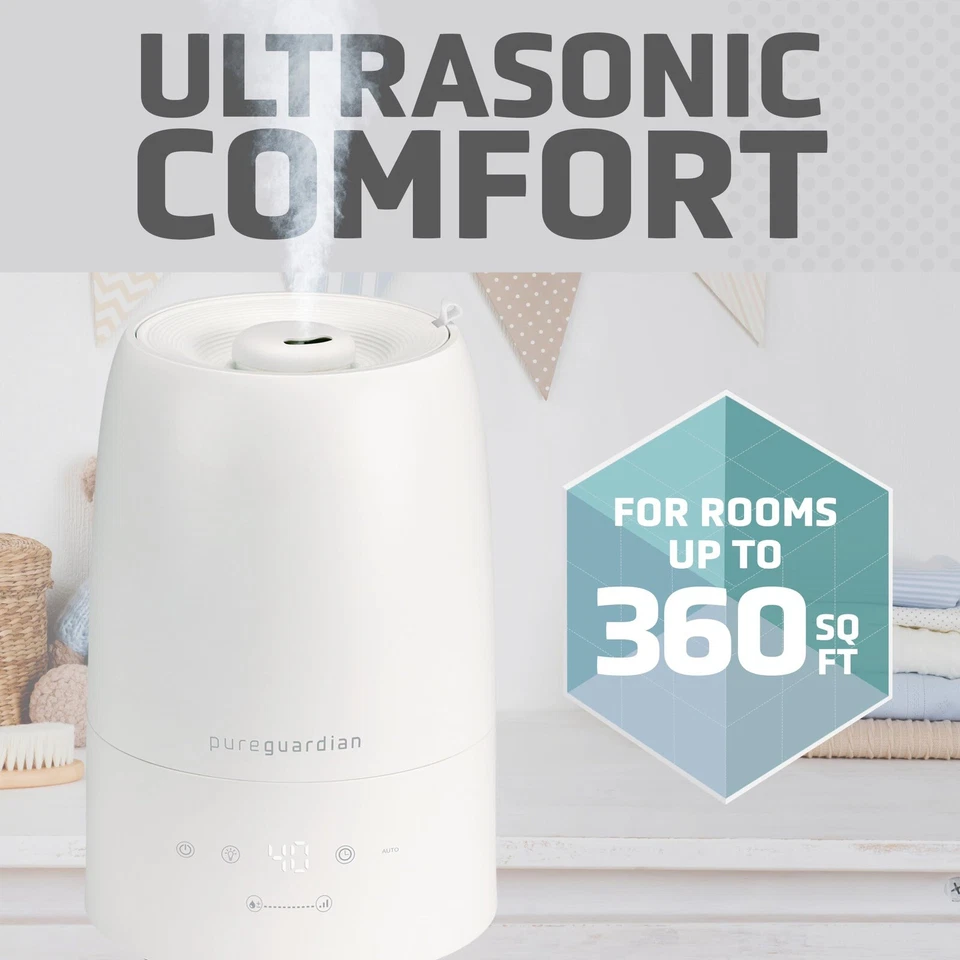 PureGuardian 30Hour Top Fill Cool Mist Ultrasonic Humidifier/Diffuser H955W NEW - Image 4 of 4