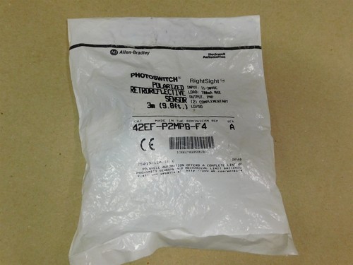 Allen-Bradley AB 42EF-P2MPB-F4 polierter Reflexionssensor NEU 