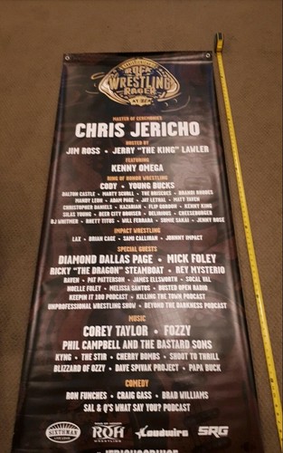 Chris Jericho Rock N Rager 6ft Banner* Rare Authentic from Cruise Boat. 1 sided.
