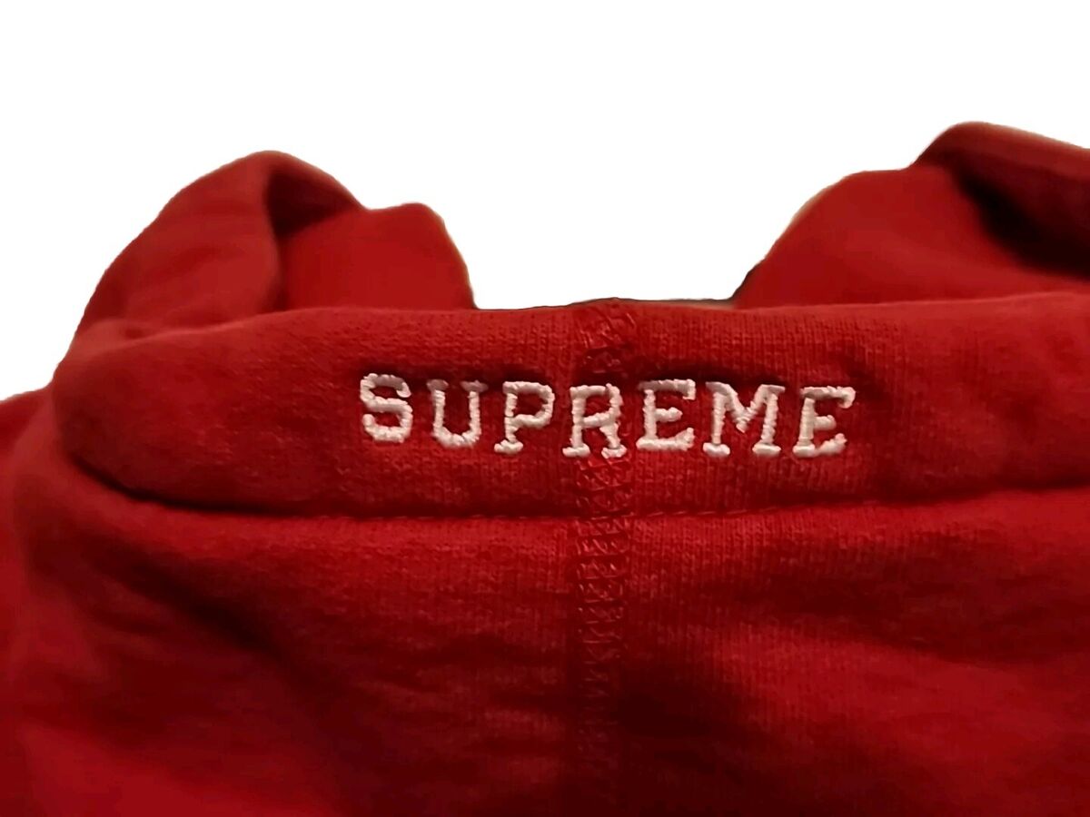 SUPREME S Logo With White Stitching Red Hooded Sweatshirt | eBay SUPREME S Logo With White Stitching Red Hooded Sweatshirt | eBay