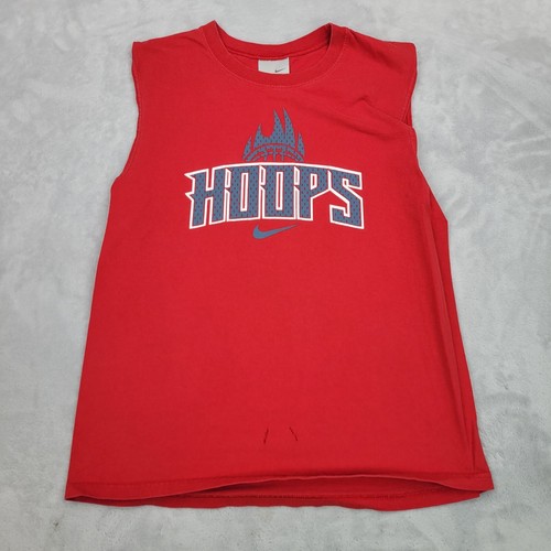 Nike Shirt Jungen Large rot Rundhals Basketballkörbe Vintage Tank Top Jugend Kinder*