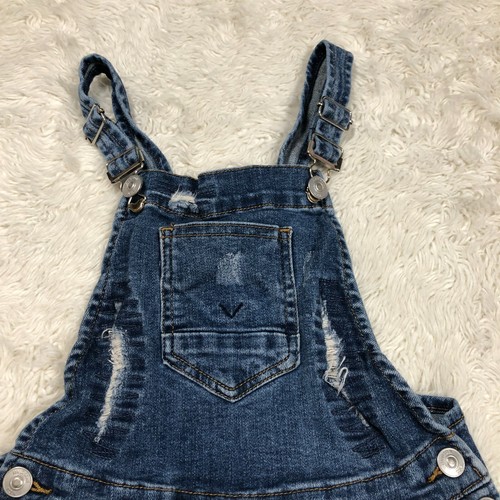 Hudson Girls Size 6 Blue Denim Short Overalls Shortalls Summer Adjust Straps K4 - Picture 2 of 11