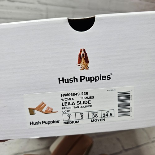 Hush Puppies Leila Women's Slide Sandals UK 5 Desert Tan Leather Memory Foam - Picture 9 of 9