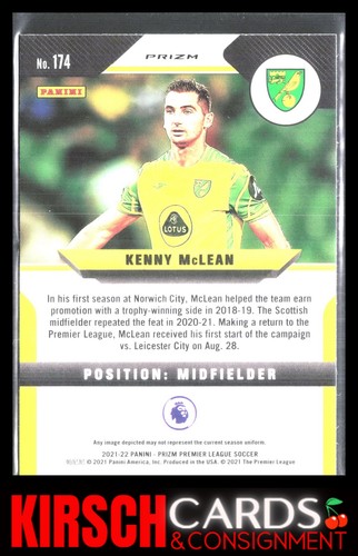 Kenny McLean 2021-22 Panini Prizm Premier League #174 Prizms Green Wave - Picture 2 of 2